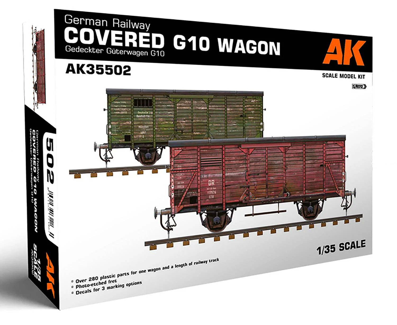 AK Interactive 1/35 German Railway Covered G10 Wagon Gedeckter Guterwagen G10