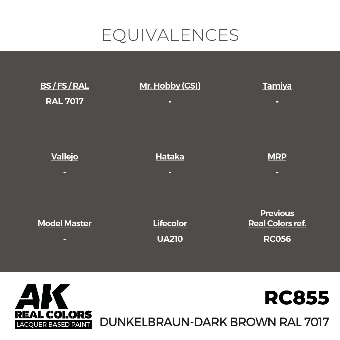 AK Interactive Real Colors Dunkelbraun-Dark Brown RAL 7017 17 ml. - Image 3