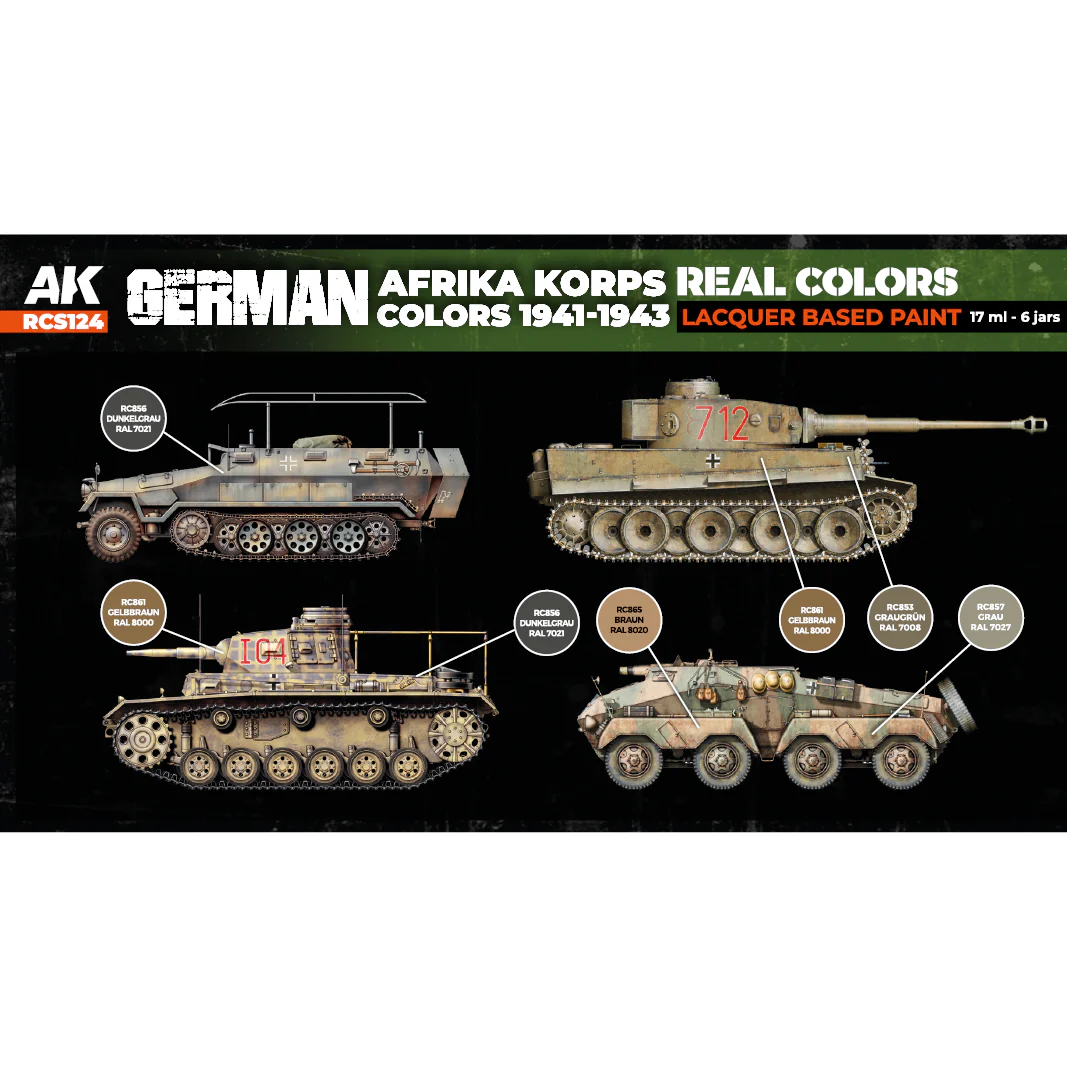 AK Interactive Real Colors German Afrika Korps Colors 1941-1943 Set (Set of 6) - Image 2
