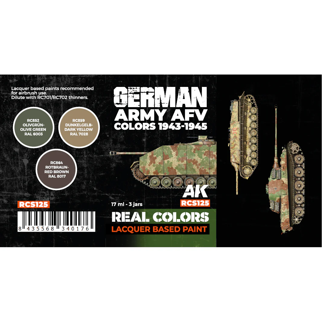 AK Interactive Real Colors German Army AFV Colors 1943-1945 Set (Set of 3) - Image 2