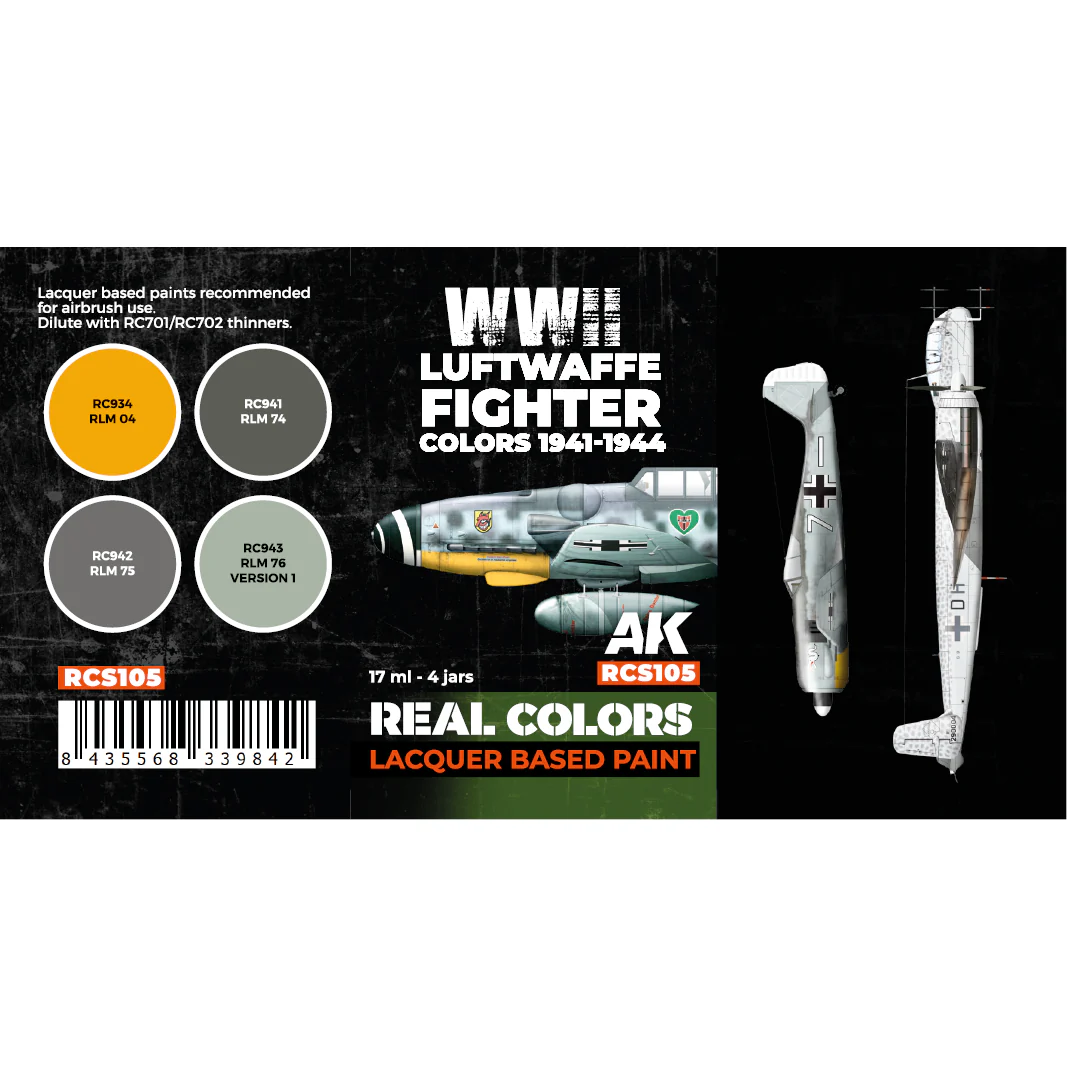 AK Interactive Real Colors Luftwaffe Fighter Colors 1941-1944 Set (Set of 4) - Image 2