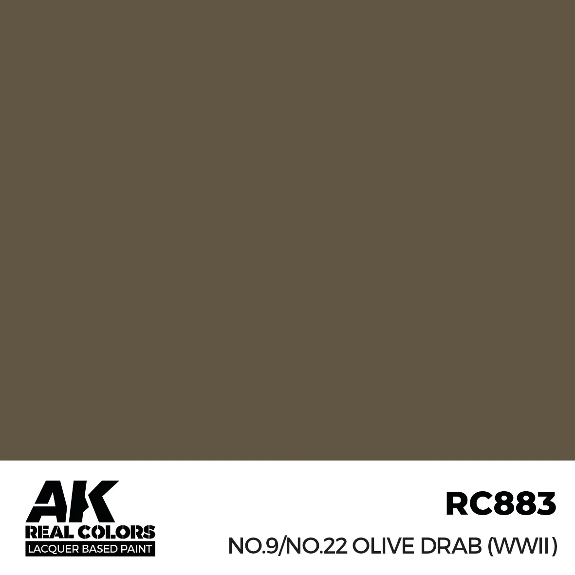AK Interactive Real Colors No.9/No.22 Olive Drab (WWII) 17 ml.