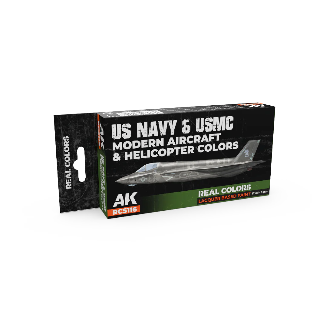 AK Interactive Real Colors US Navy&USMC Modern Aircraft&Helicopter Colors Set (Set of 6)