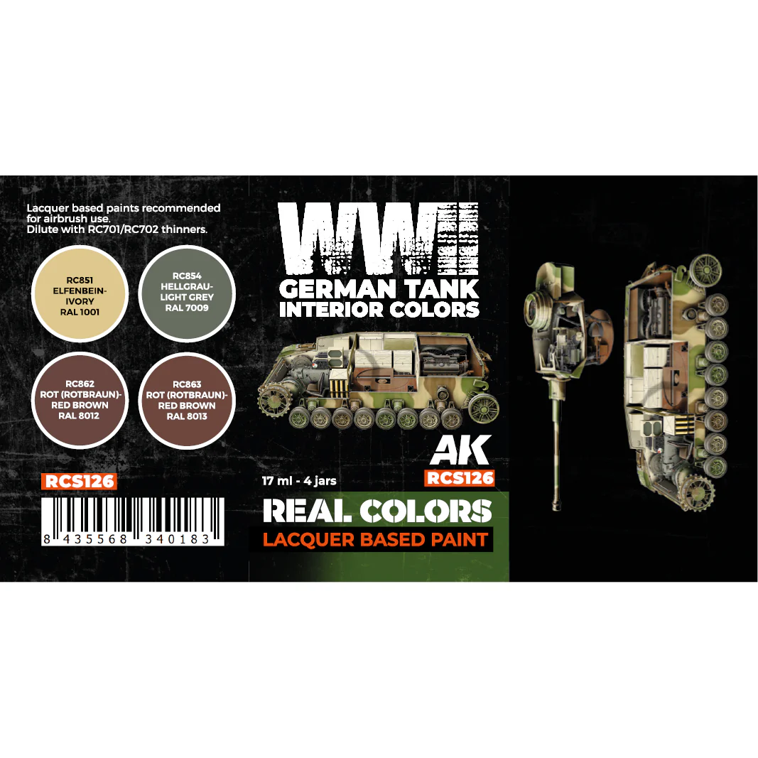 AK Interactive Real Colors WWII German Tank Interior Colors Set (Set of 4) - Image 2