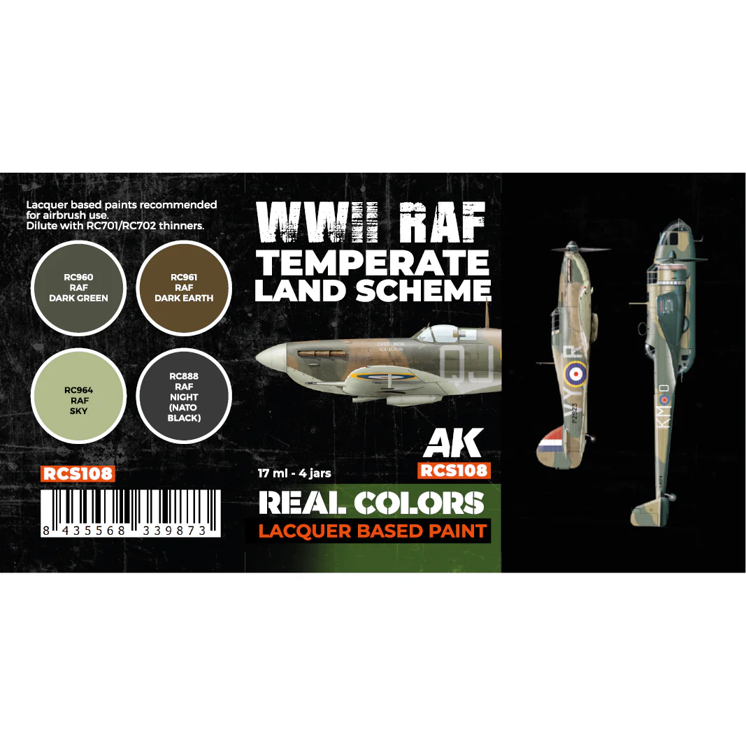 AK Interactive Real Colors WWII RAF Temperate Land Scheme Set (Set of 4) - Image 2