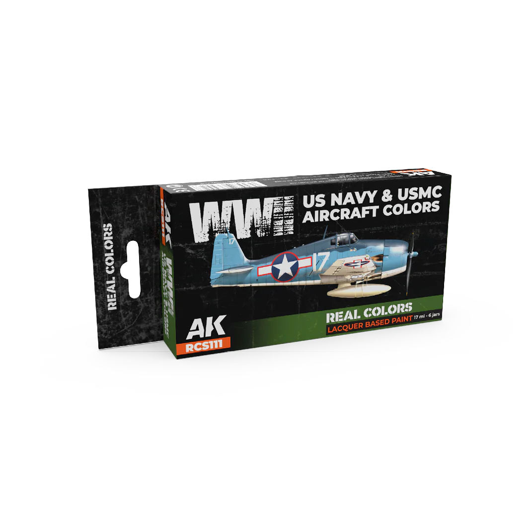 AK Interactive Real Colors WWII US Navy & USMC Aircraft Colors Set (Set of 6)