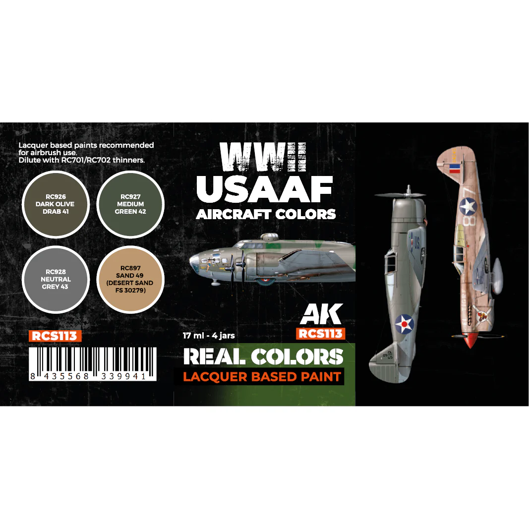 AK Interactive Real Colors WWII USAAF Aircraft Colors Set (Set of 4) - Image 2