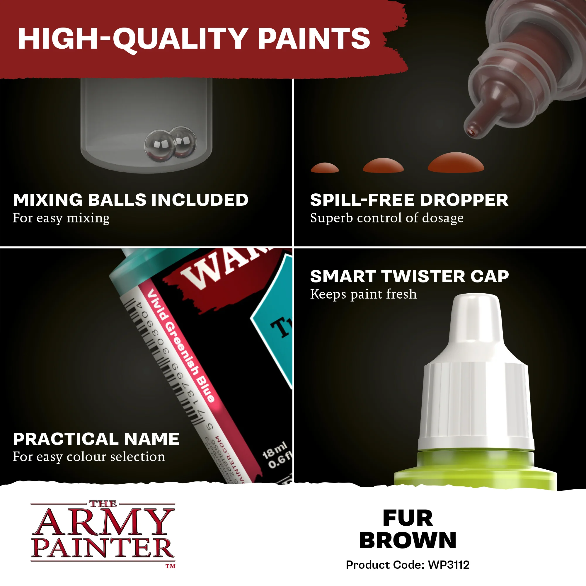 Army Painter Warpaints Fanatic Acrylic, Fur Brown - Image 5