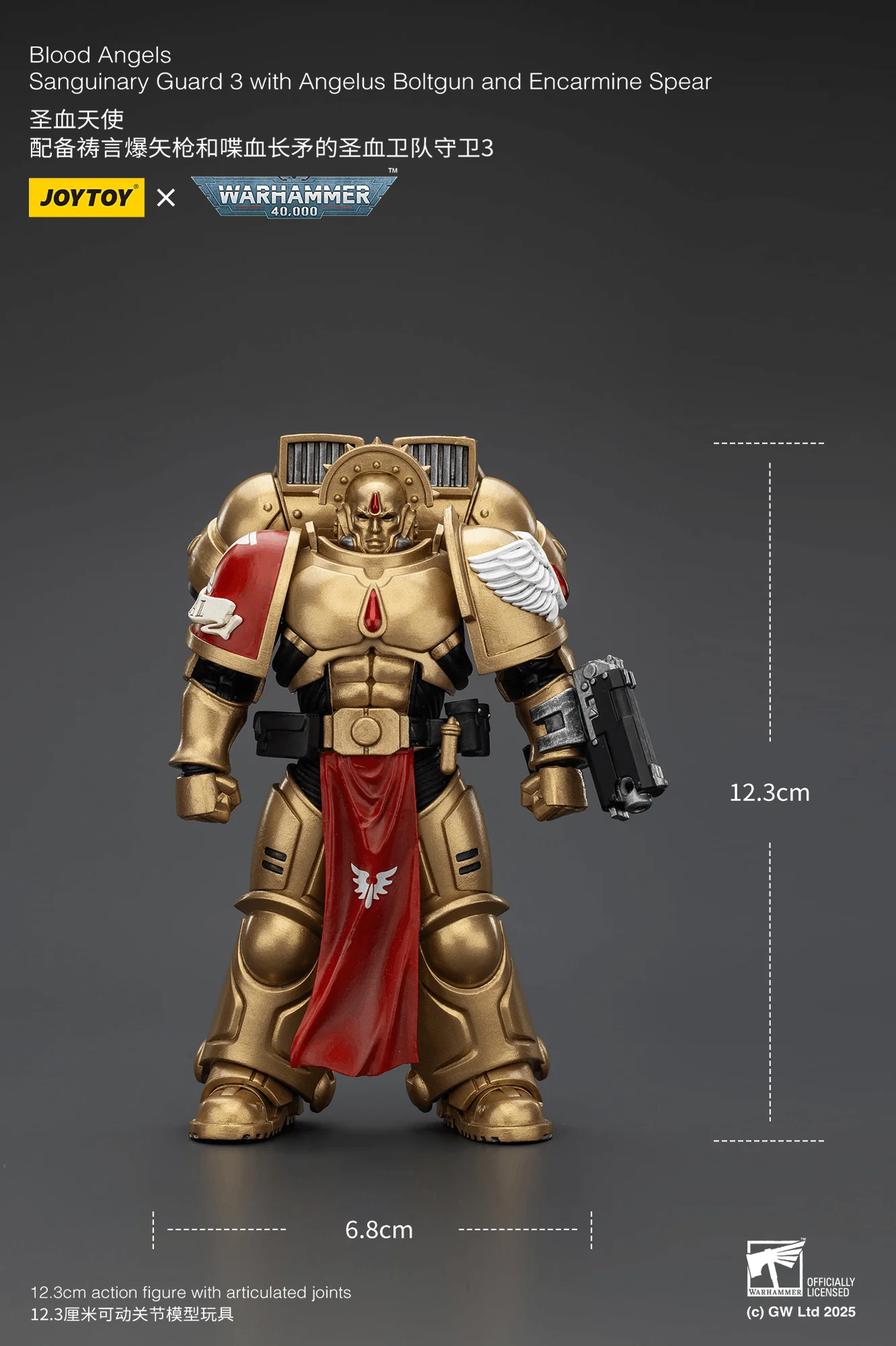 Blood Angels Sanguinary Guard 3 with Angelus Boltgun and Encarmine Spear - Image 7