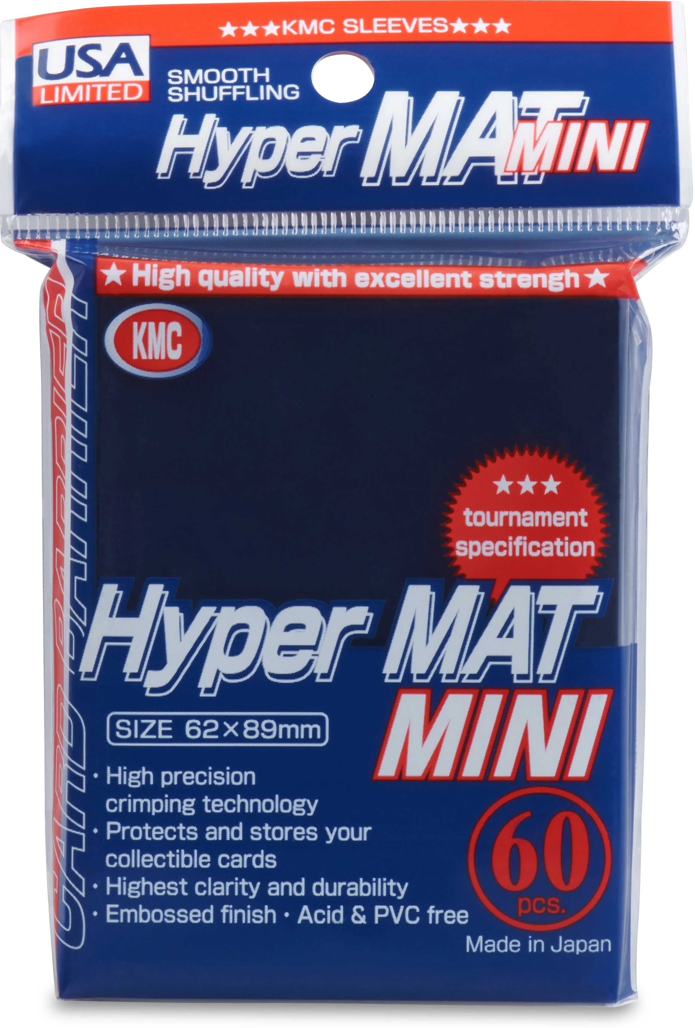Card Sleeves: Mini- Hyper Matte Blue, USA Pack