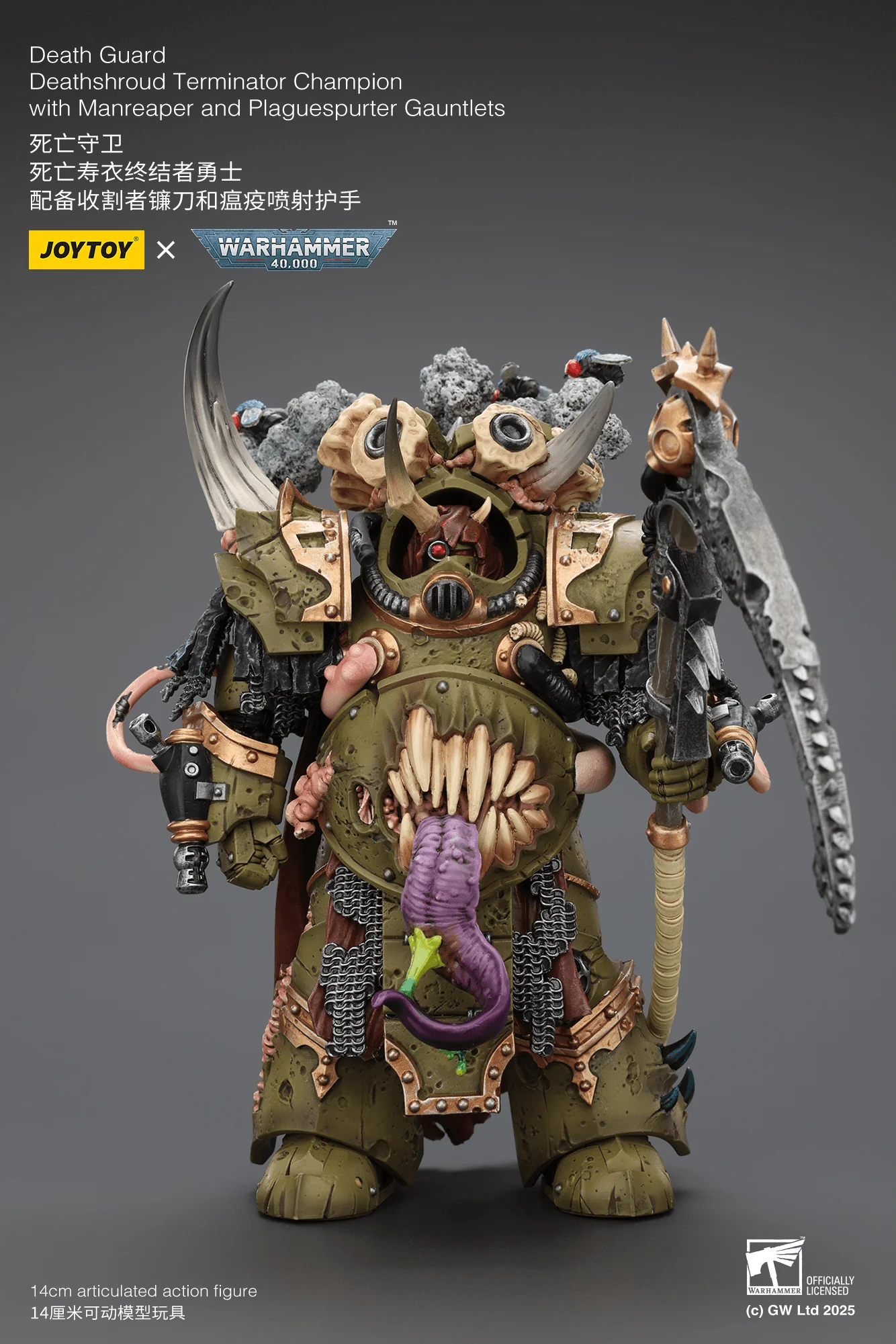 Death Guard Deathshroud Terminator Champion with Manreaper and Plaguespurter Gauntlets - Image 3