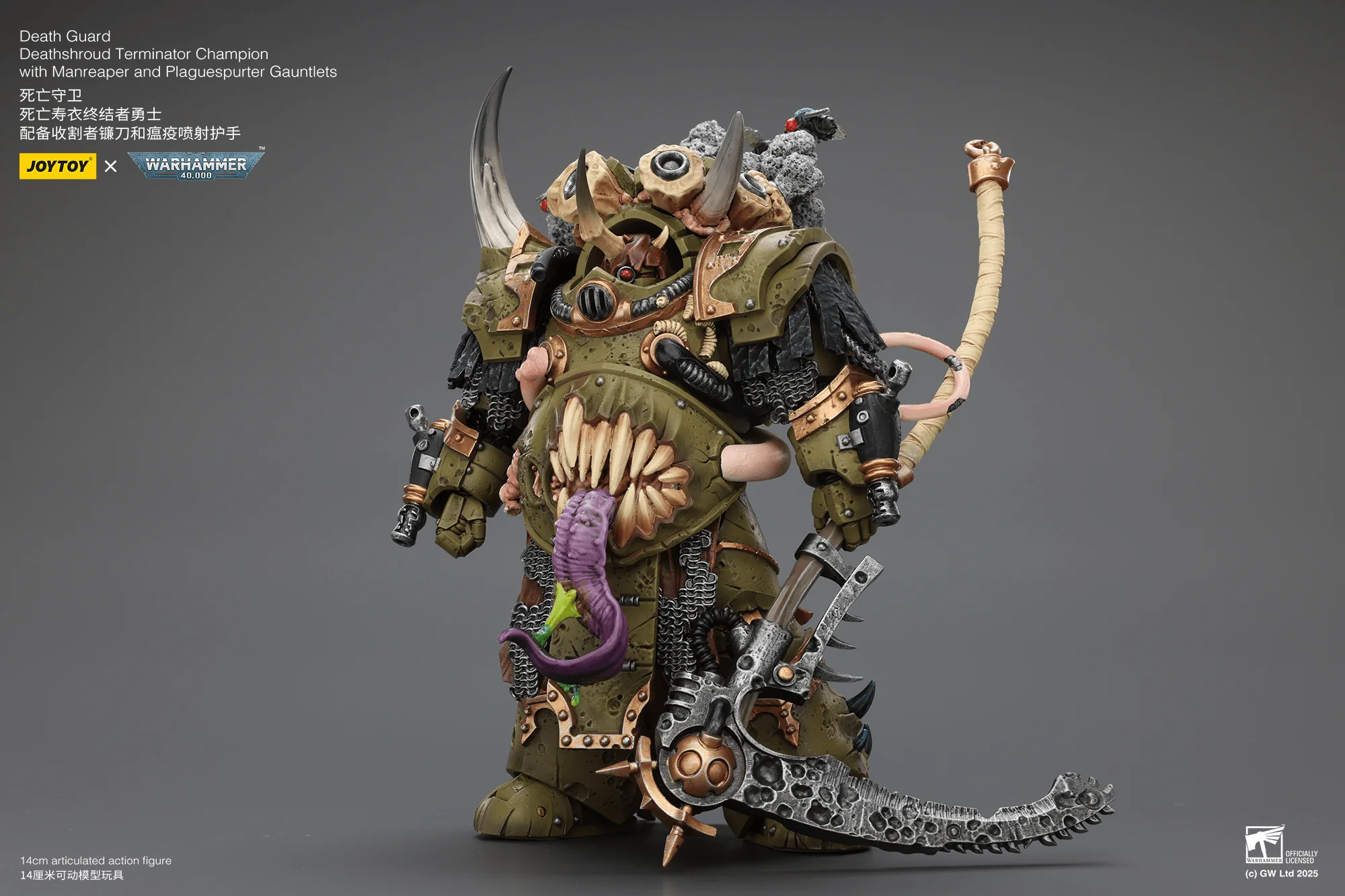 Death Guard Deathshroud Terminator Champion with Manreaper and Plaguespurter Gauntlets - Image 4