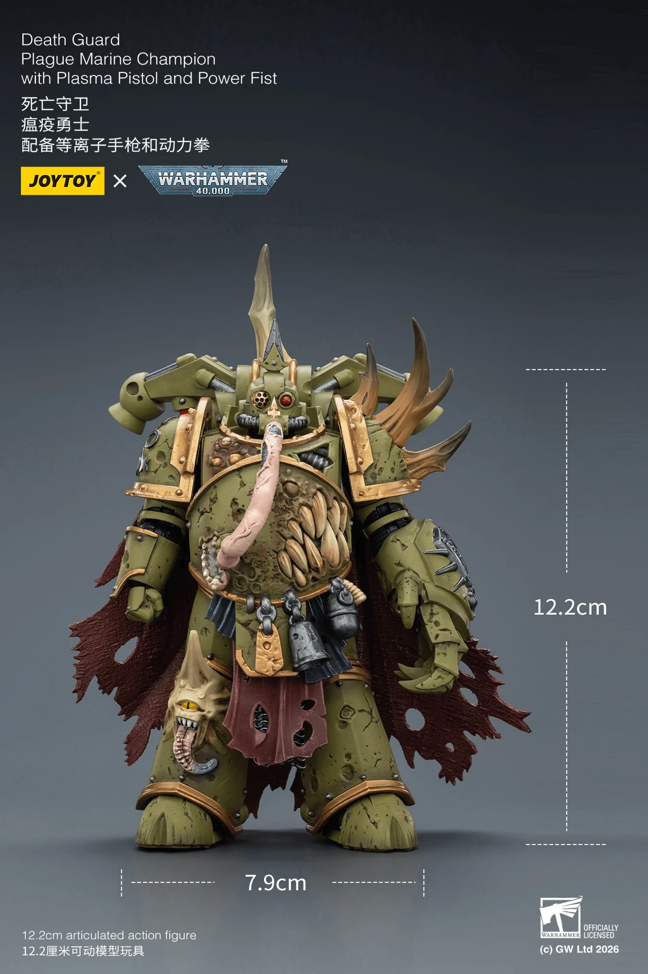 Death Guard Plague Marine Champion with Plasma Pistol and Power Fist - Image 10