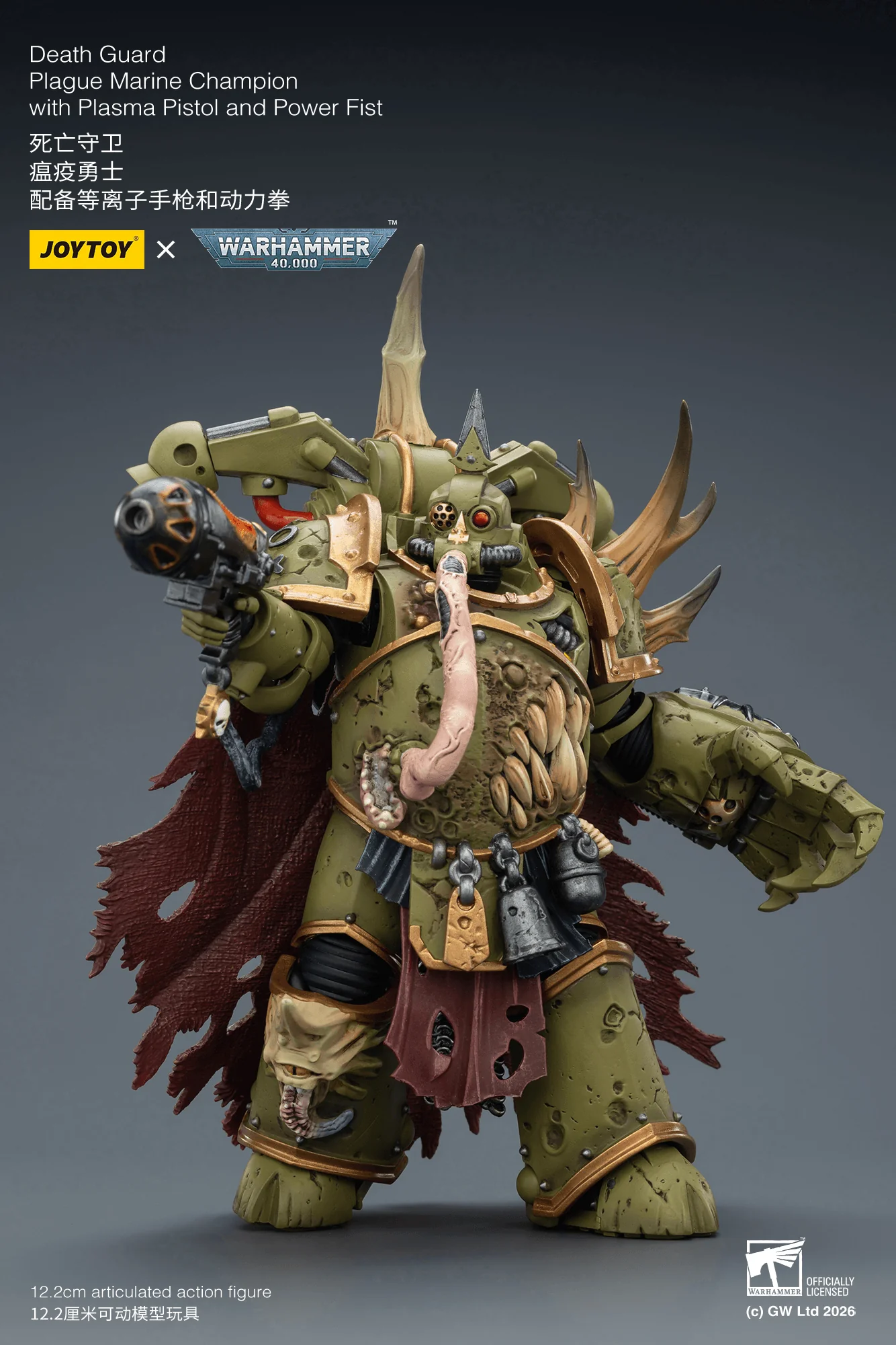 Death Guard Plague Marine Champion with Plasma Pistol and Power Fist - Image 6