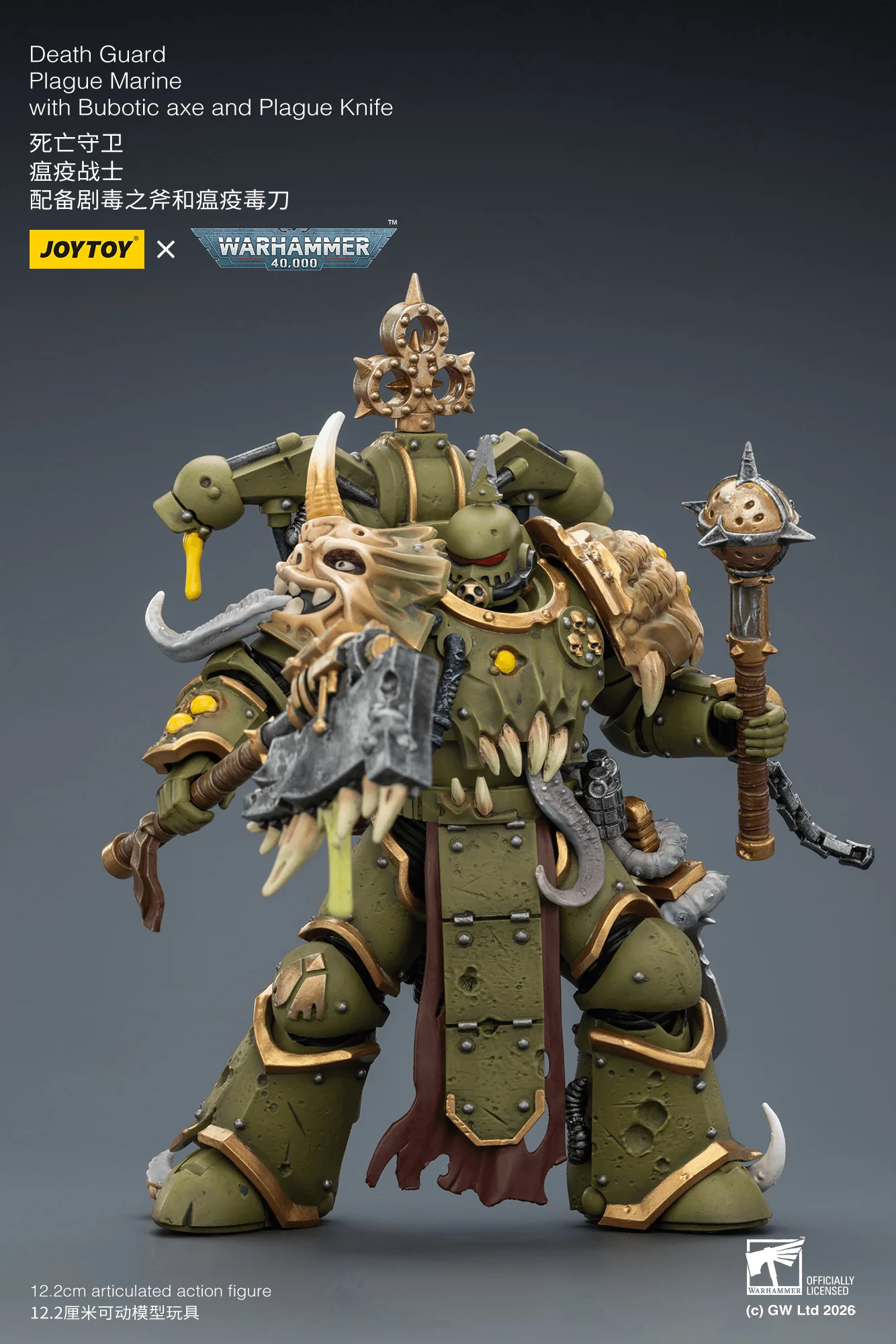 Death Guard Plague Marine with Bubotic axe and Plague Knife - Image 6