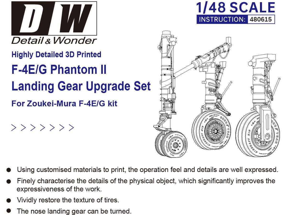 Detail & Wonder Studio 1/48 F-4E/G Landing Gear for ZM Kit - Image 8