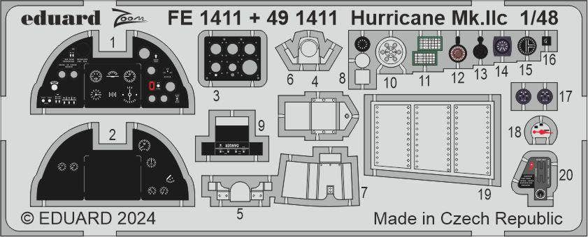 Eduard Hurricane Mk.IIc 1/48 Zoom set for HOBBY BOSS