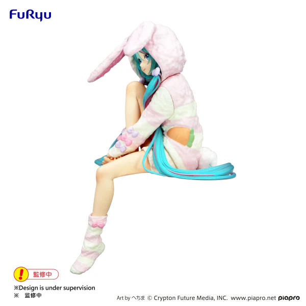 Hatsune Miku Noodle Stopper Figure -Rabbit Ear Hood Pajama- - Image 3