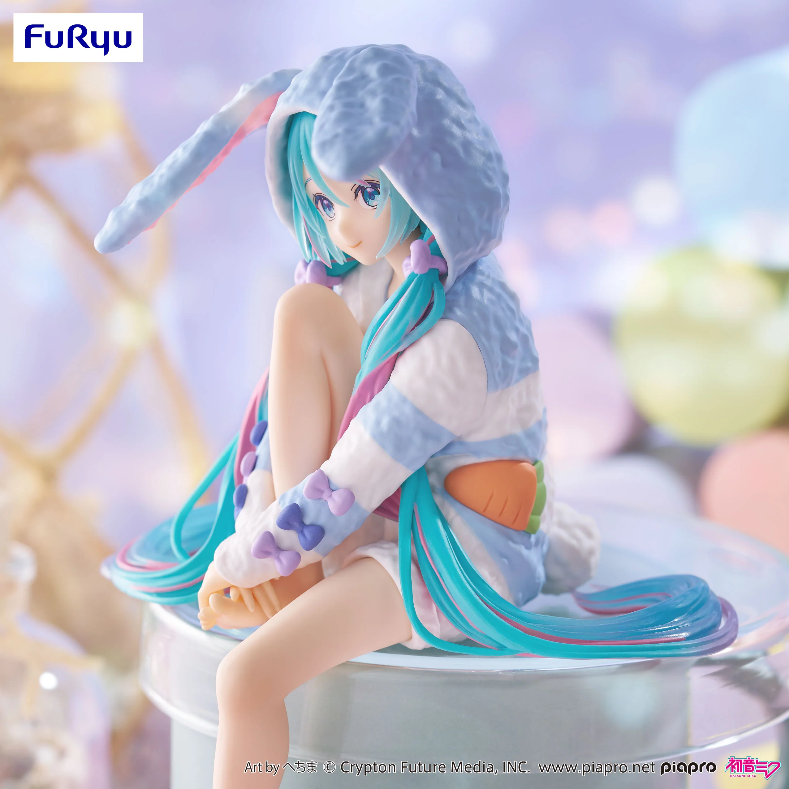 Hatsune Miku Noodle Stopper Figure -Rabbit Ear Hood Pajama Blue Color ver.- - Image 5
