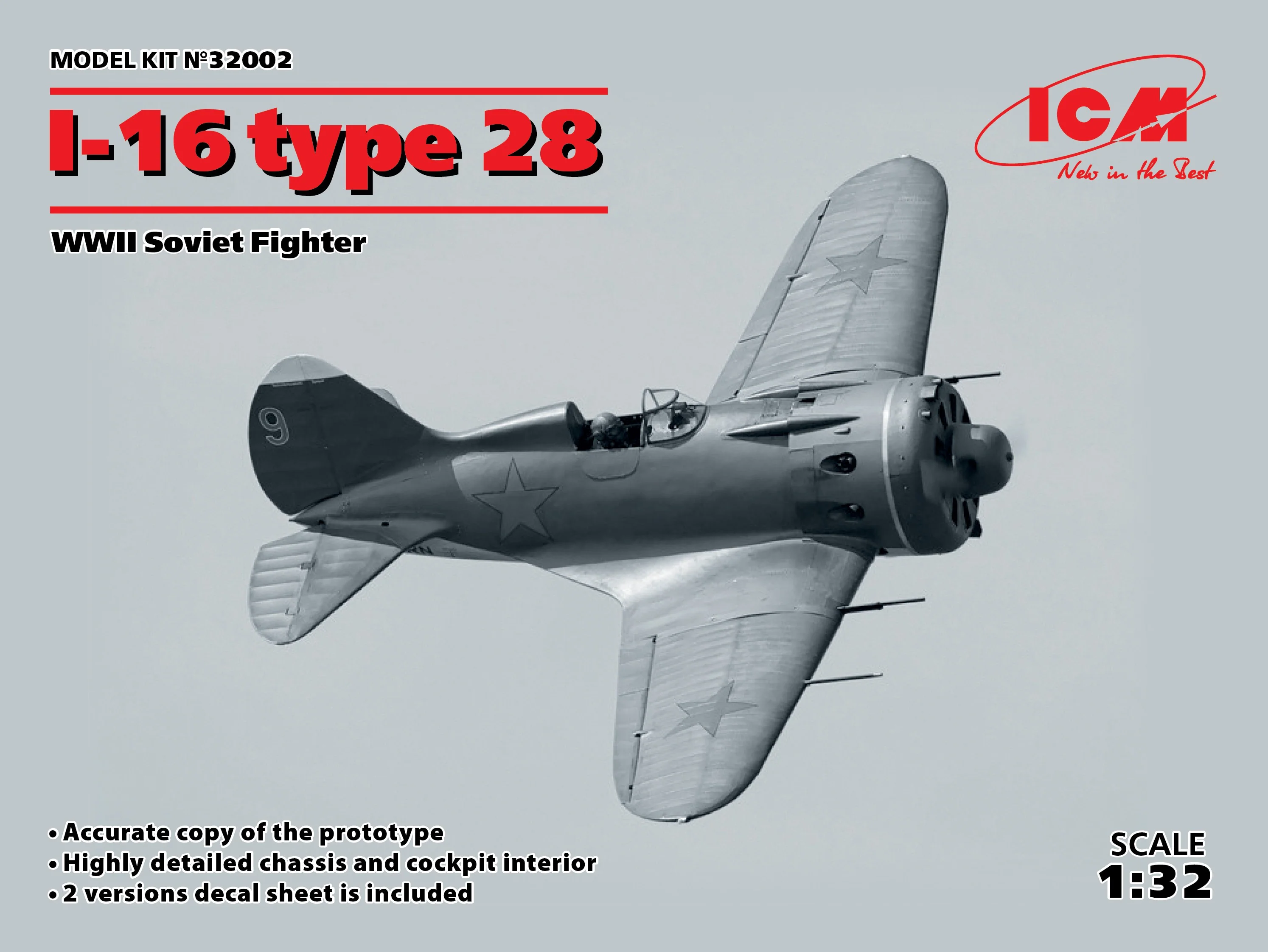 ICM 1/32 I-16 type 28, WWII Soviet Fighter