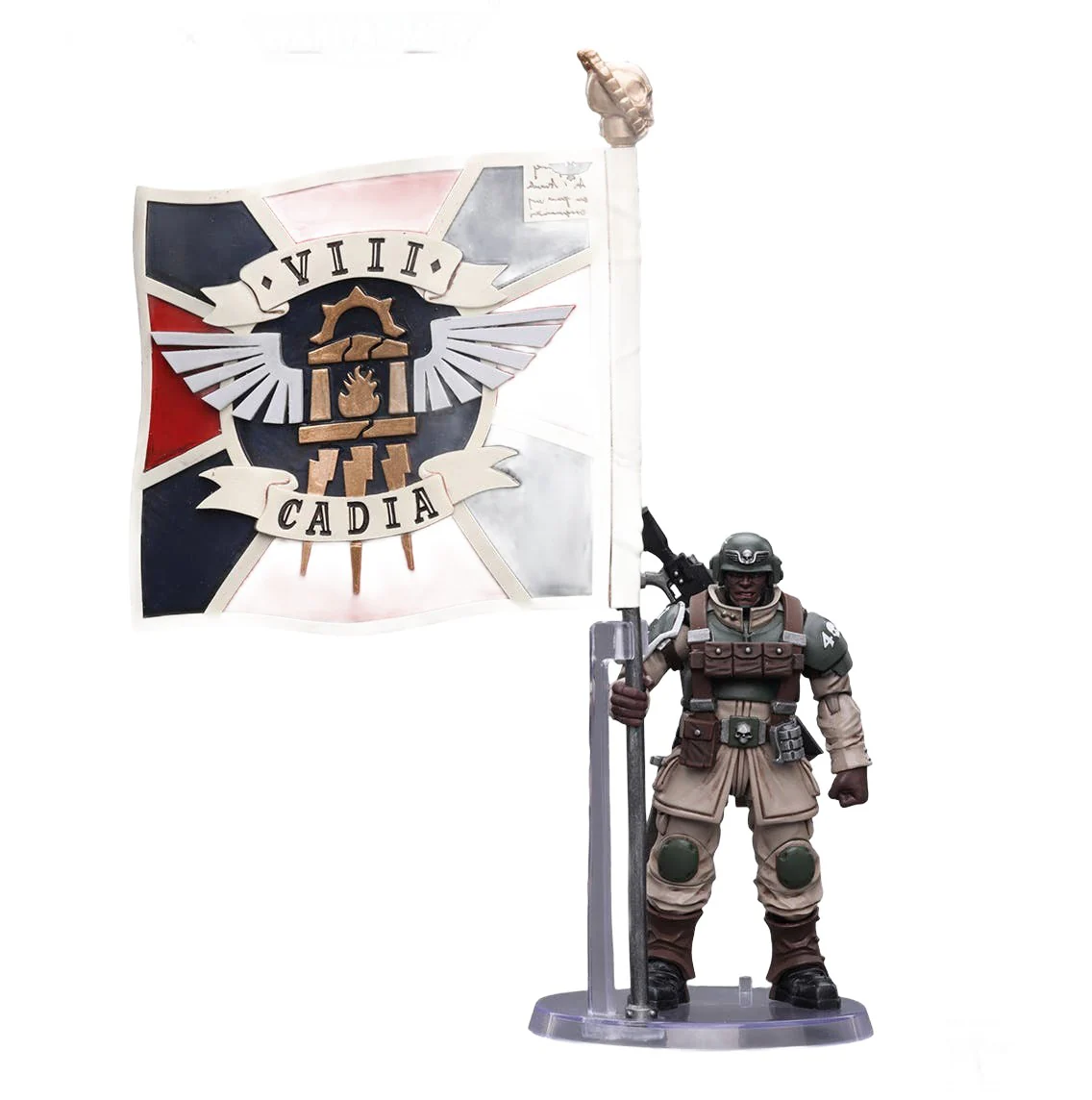 Astra Militarum Cadian Command Squad Veteran with Regimental Standard