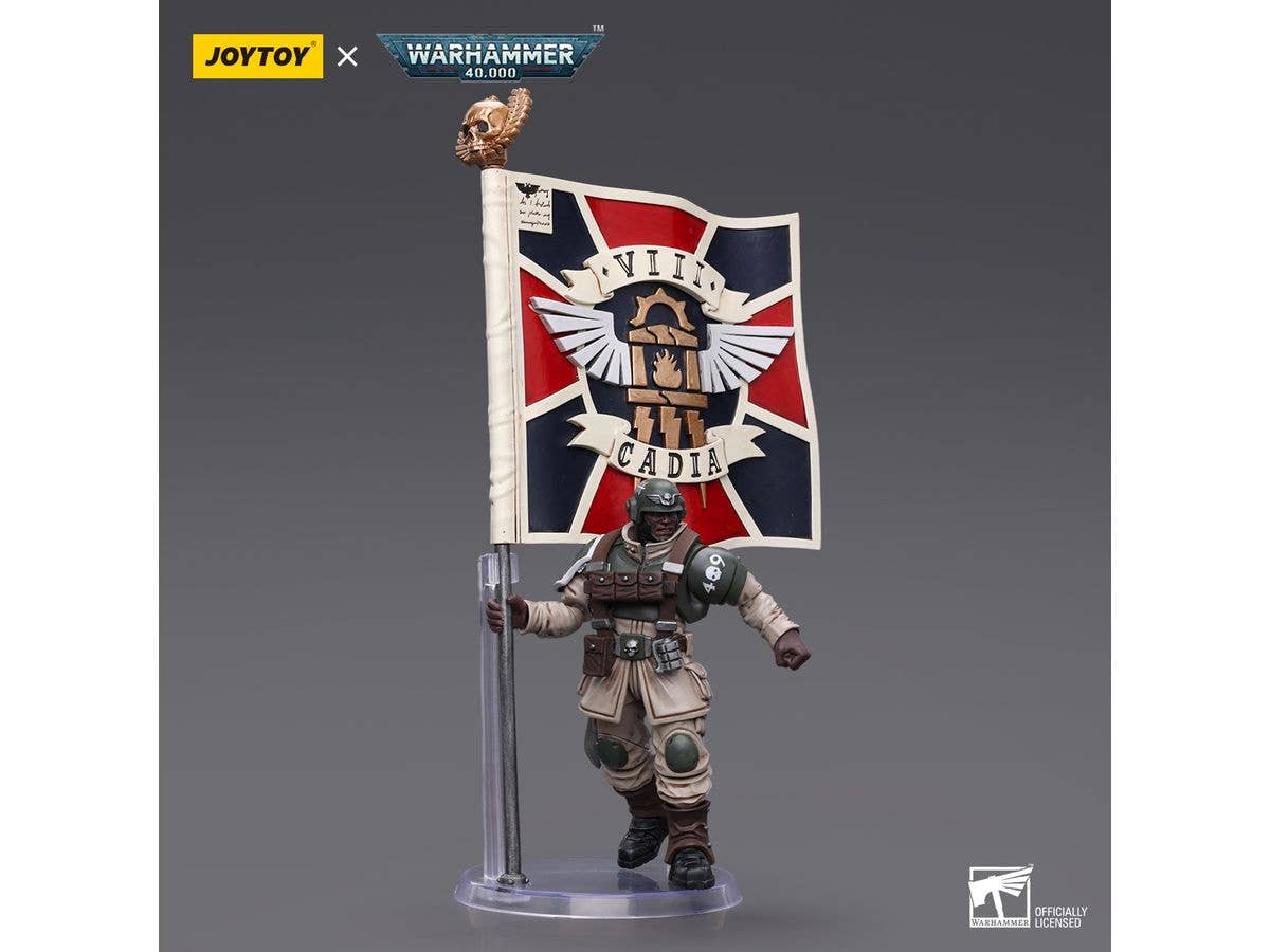Astra Militarum Cadian Command Squad Veteran with Regimental Standard - Image 10