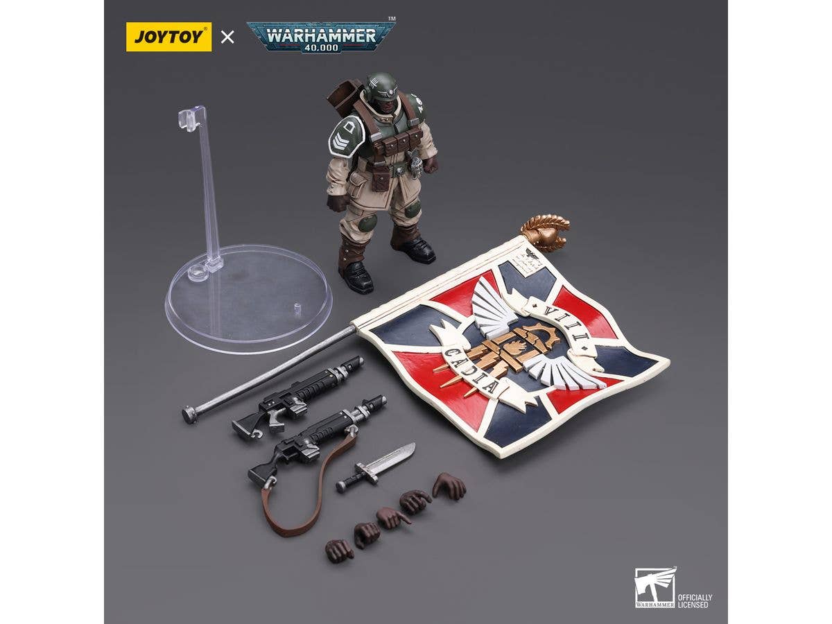 Astra Militarum Cadian Command Squad Veteran with Regimental Standard - Image 12