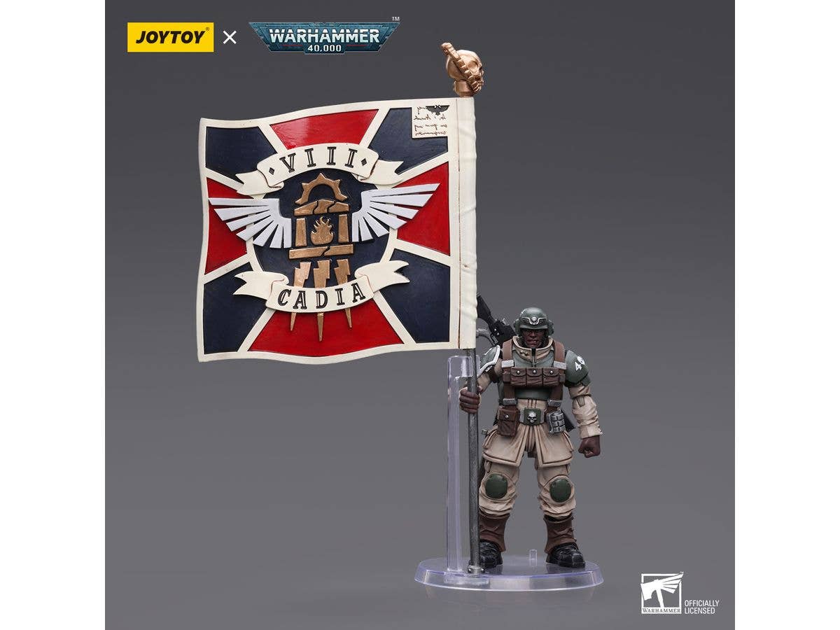 Astra Militarum Cadian Command Squad Veteran with Regimental Standard - Image 8