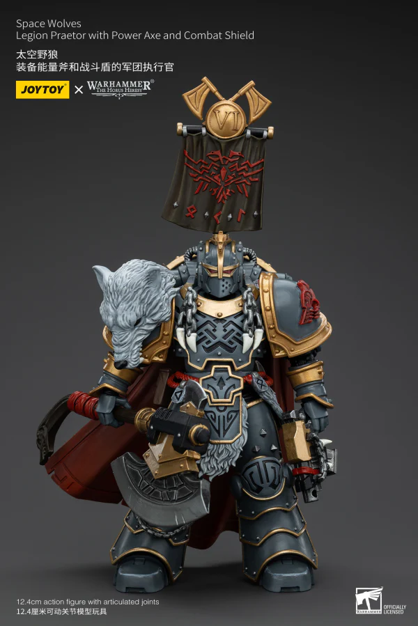 Space Wolves Legion Praetor with Power Axe and Combat Shield - Image 6