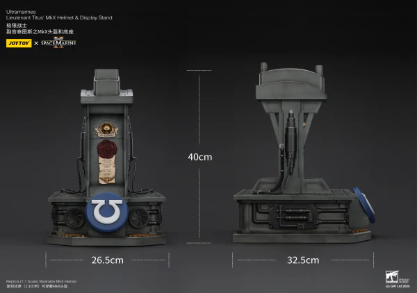 Ultramarines Lieutenant Titus' MKX Helmet & Display Stand - Image 14