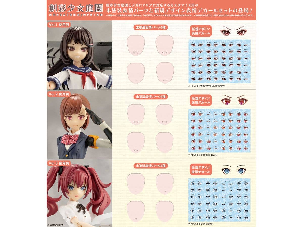 KOTOBUKIYA CUSTOMIZED FACE & DECAL SET Vol.3 - Image 6