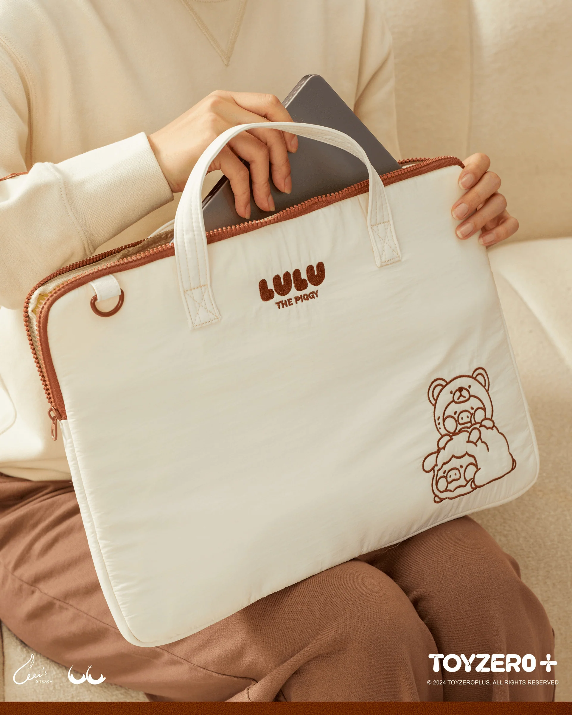 LuLu the Piggy Costume Series - Bear & Sheep Laptop Case - Image 6