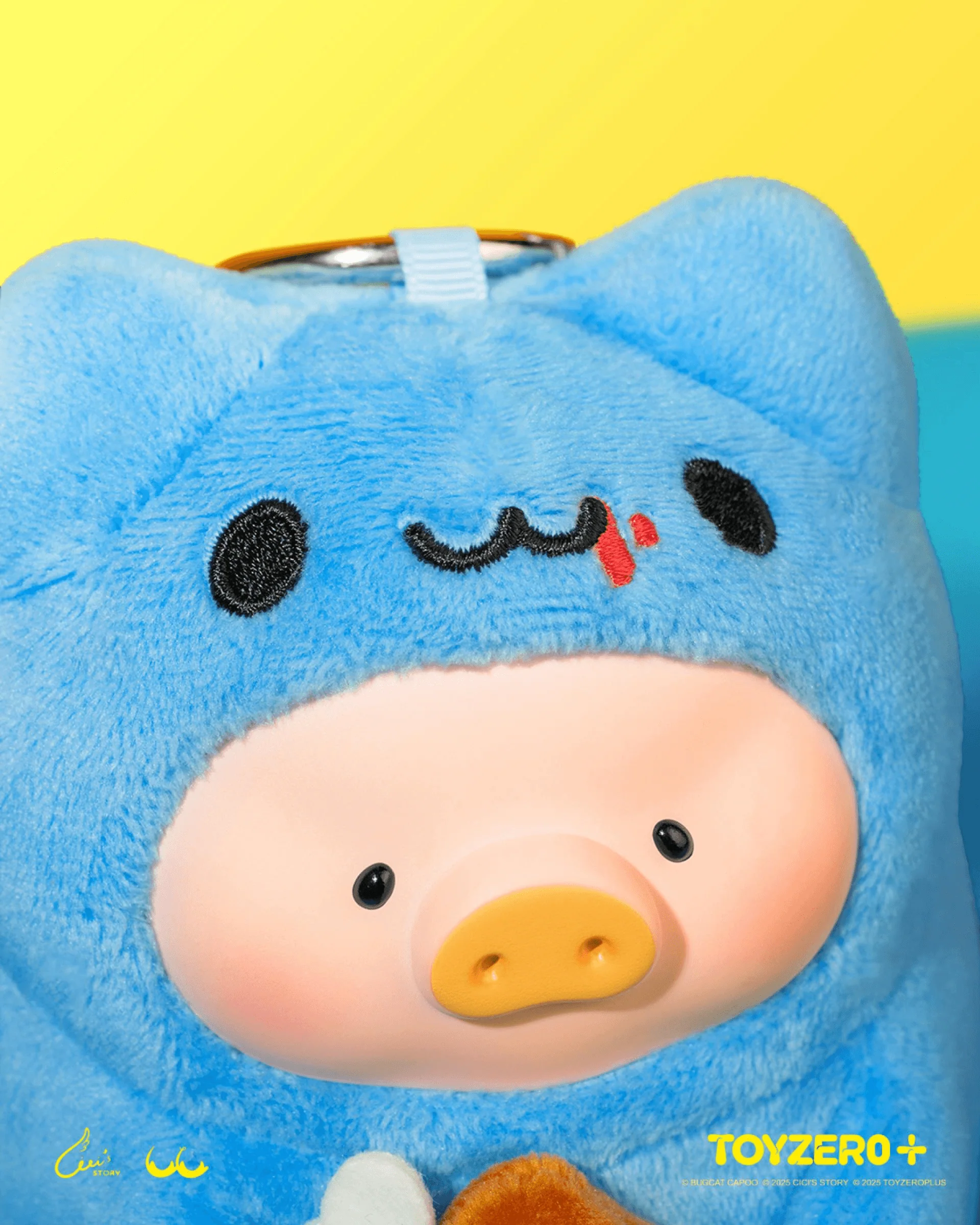 LuLu the Piggy x Capoo - Foodie Lu PVC Face Plush Keychain - Image 5