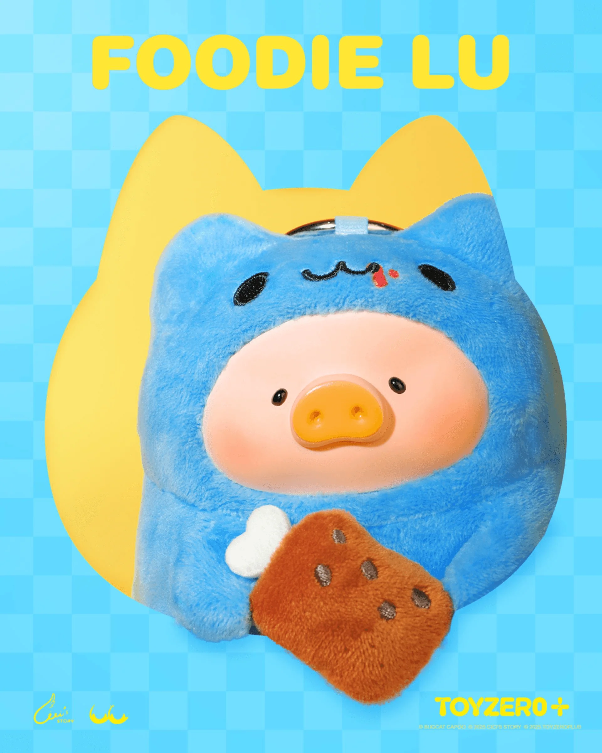 LuLu the Piggy x Capoo - Foodie Lu PVC Face Plush Keychain - Image 6