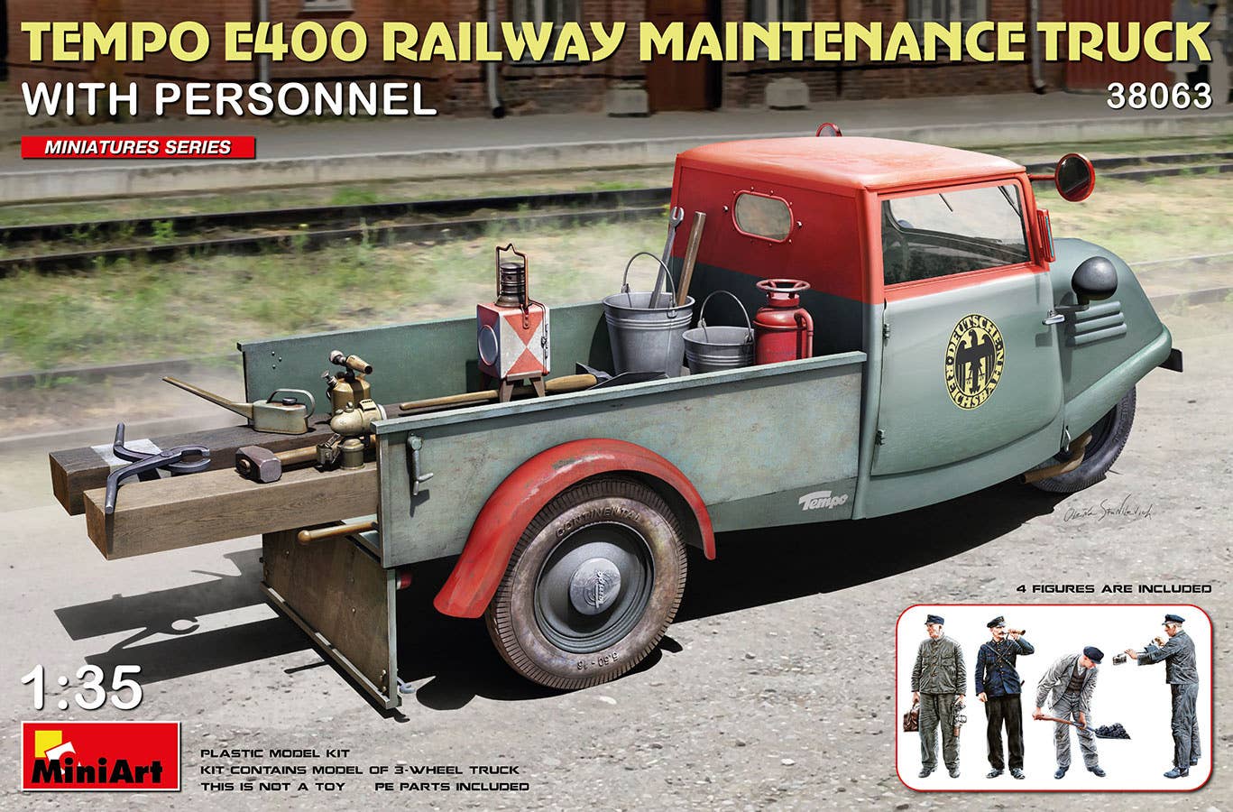 MiniArt 1/35 Tempo E400 Railway Maintenance Truck with Personnel