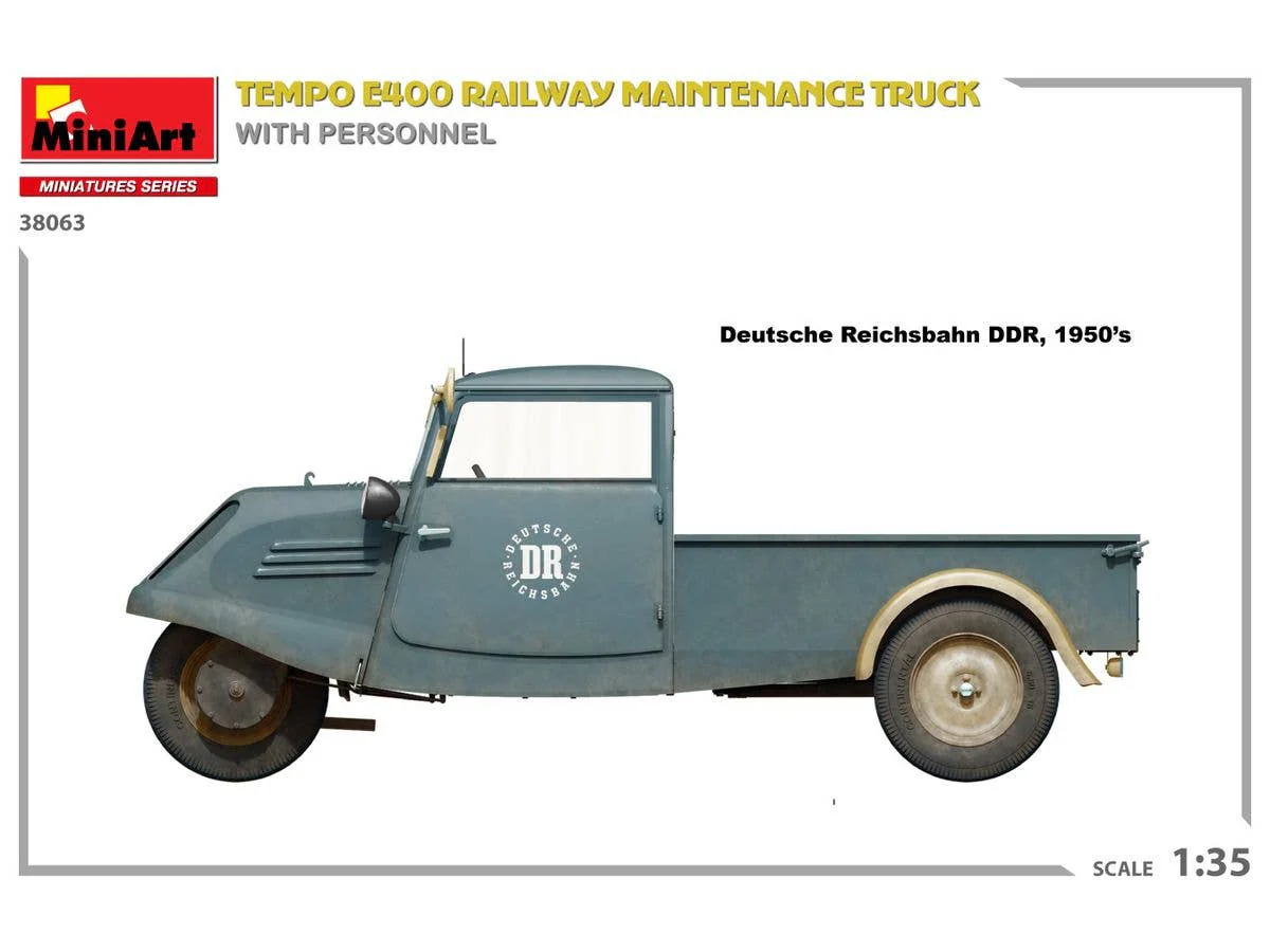 MiniArt 1/35 Tempo E400 Railway Maintenance Truck with Personnel - Image 2