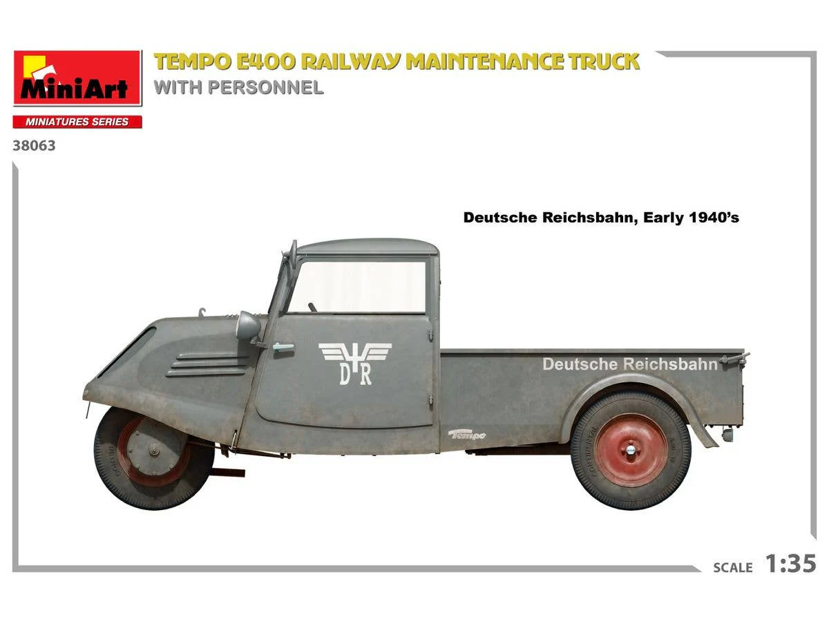 MiniArt 1/35 Tempo E400 Railway Maintenance Truck with Personnel - Image 4