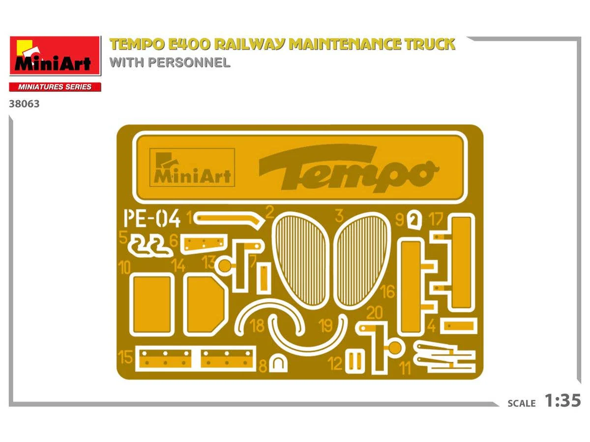 MiniArt 1/35 Tempo E400 Railway Maintenance Truck with Personnel - Image 7