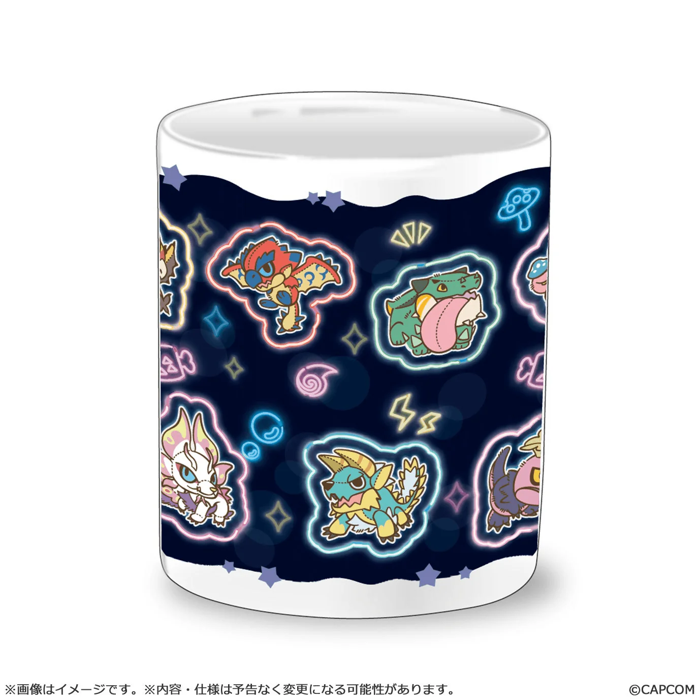 MONSTER HUNTER CHIBI STYLE Heat-changing Mug: Neon-themed - Image 2
