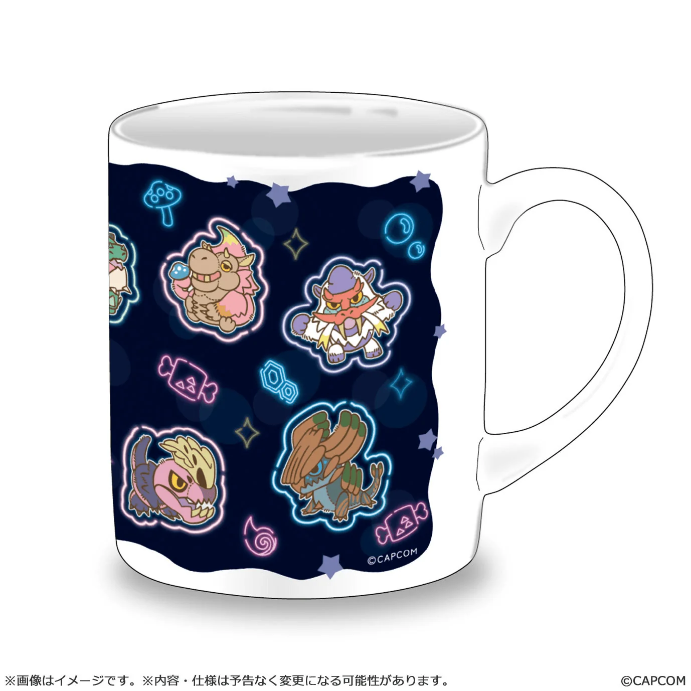 MONSTER HUNTER CHIBI STYLE Heat-changing Mug: Neon-themed - Image 3