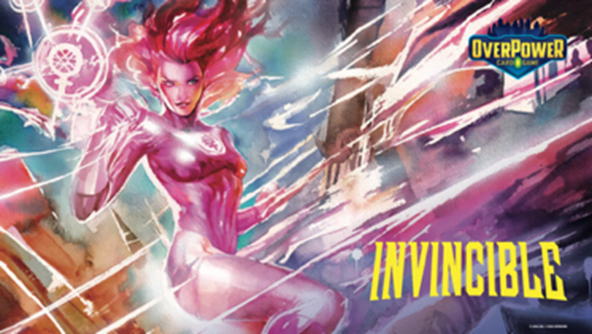 OVERPOWER: SKYBOUND INVINCIBLE PREMIUM FORMAT PLAYMAT - ATOM EVE