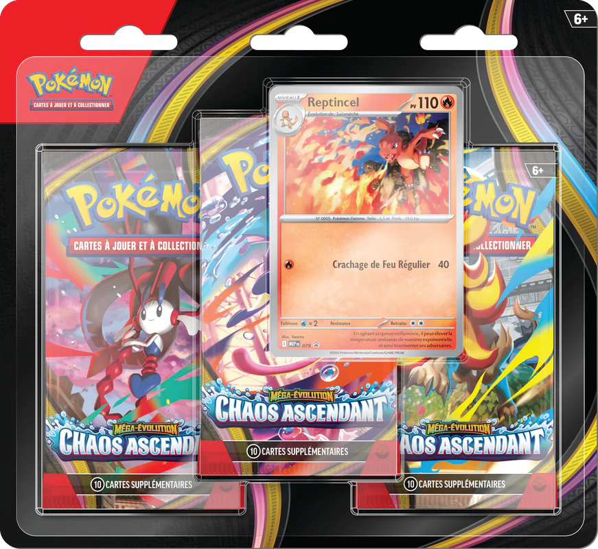 POKEMON FRENCH ME04 CHAOS RISING 3PK BLISTER