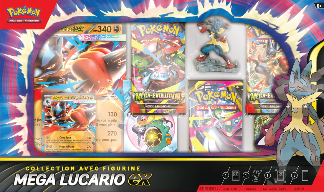 POKEMON FRENCH MEGA LUCARIO EX FIGURE COLLECTION