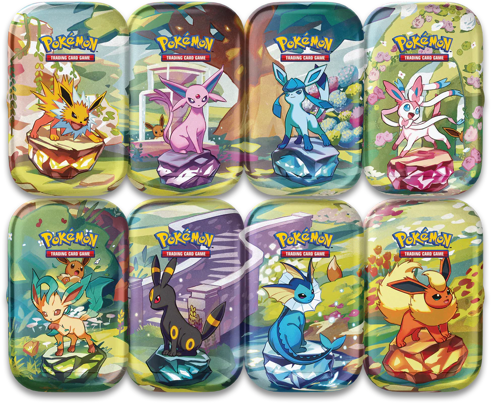 POKEMON SV8.5 PRISMATIC EVOLUTIONS 8CT MINI TIN DISPLAY - Image 10