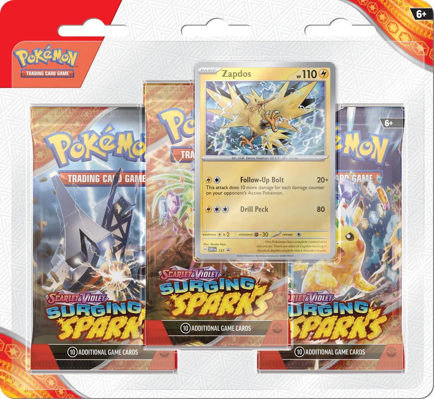 POKEMON SV8 SURGING SPARKS 3PK BLISTER - Image 2