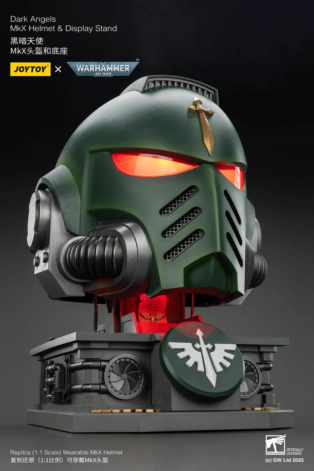 Dark Angels MkX Helmet & Display Stand - Image 7
