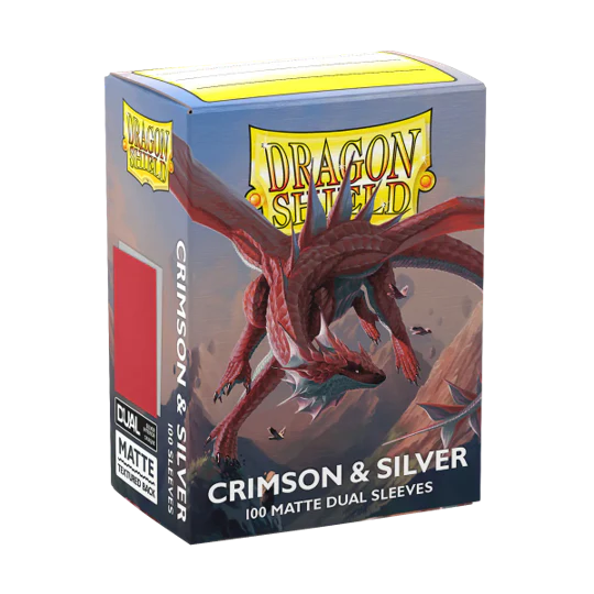 DRAGON SHIELD SLEEVES DUAL MATTE CRIMSON AND SILVER 100CT - Image 2