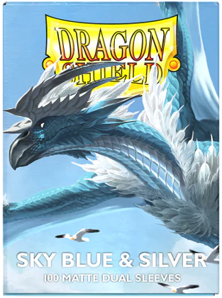 DRAGON SHIELD SLEEVES DUAL MATTE SKY BLUE AND SILVER 100CT