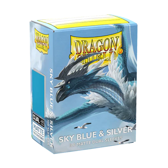 DRAGON SHIELD SLEEVES DUAL MATTE SKY BLUE AND SILVER 100CT - Image 2