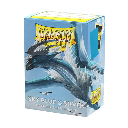 DRAGON SHIELD SLEEVES DUAL MATTE SKY BLUE AND SILVER 100CT - Image 3